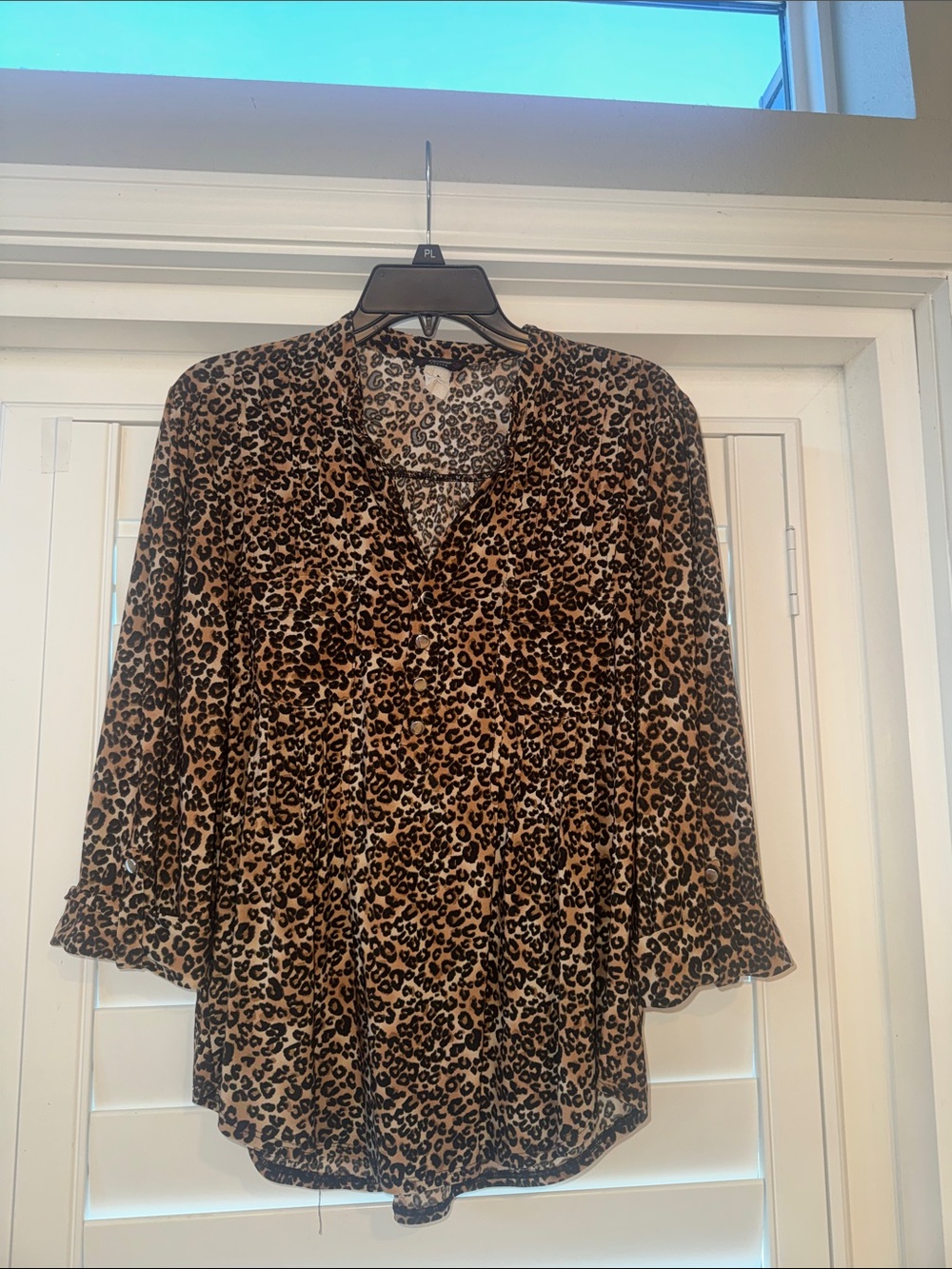 Cocomo Leopard Print V-Neck Blouse - Brown & Black